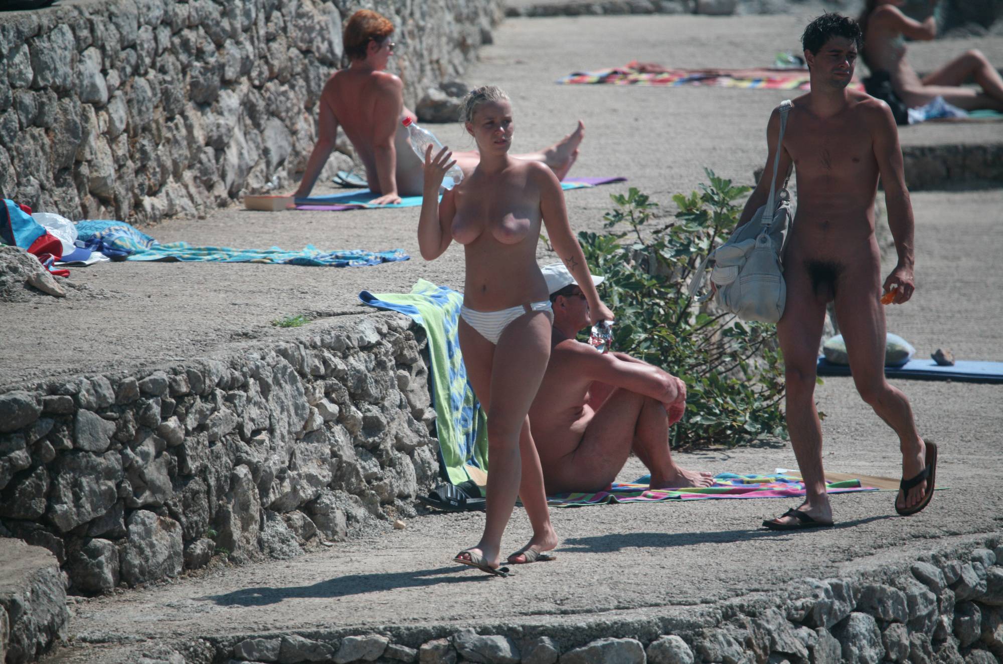 Pure Nudism Images-Crete Couple's Beach Walk - 2