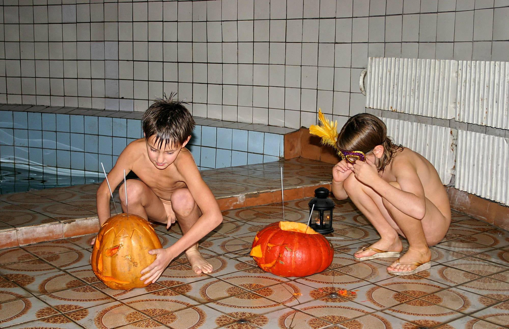 Pure Nudism Gallery-Halloween Boys Pumpkin - 2