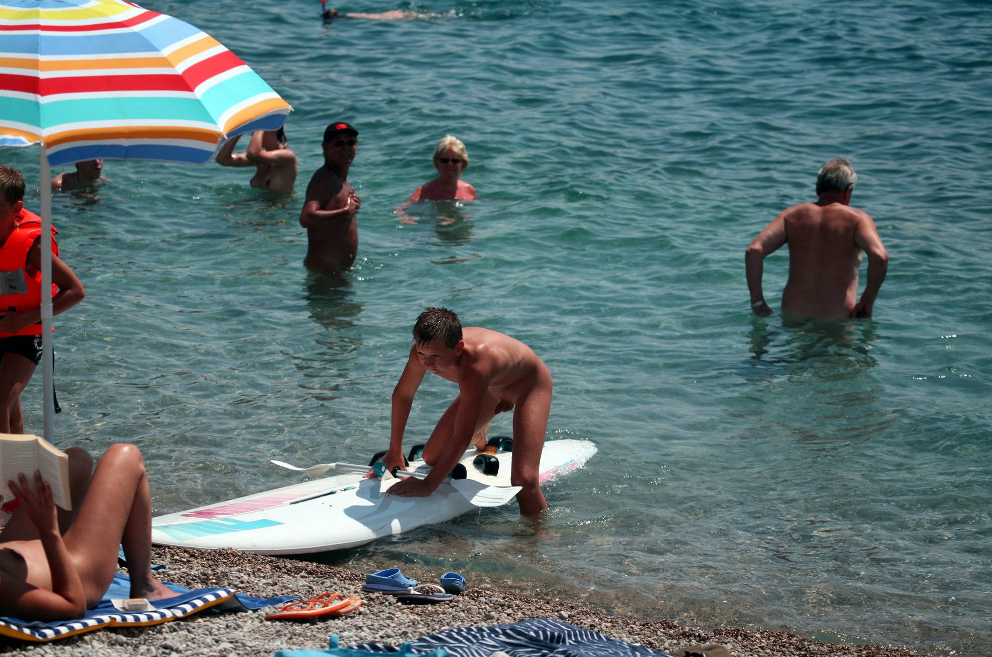 Nudist Beach Boy Surfing - 3