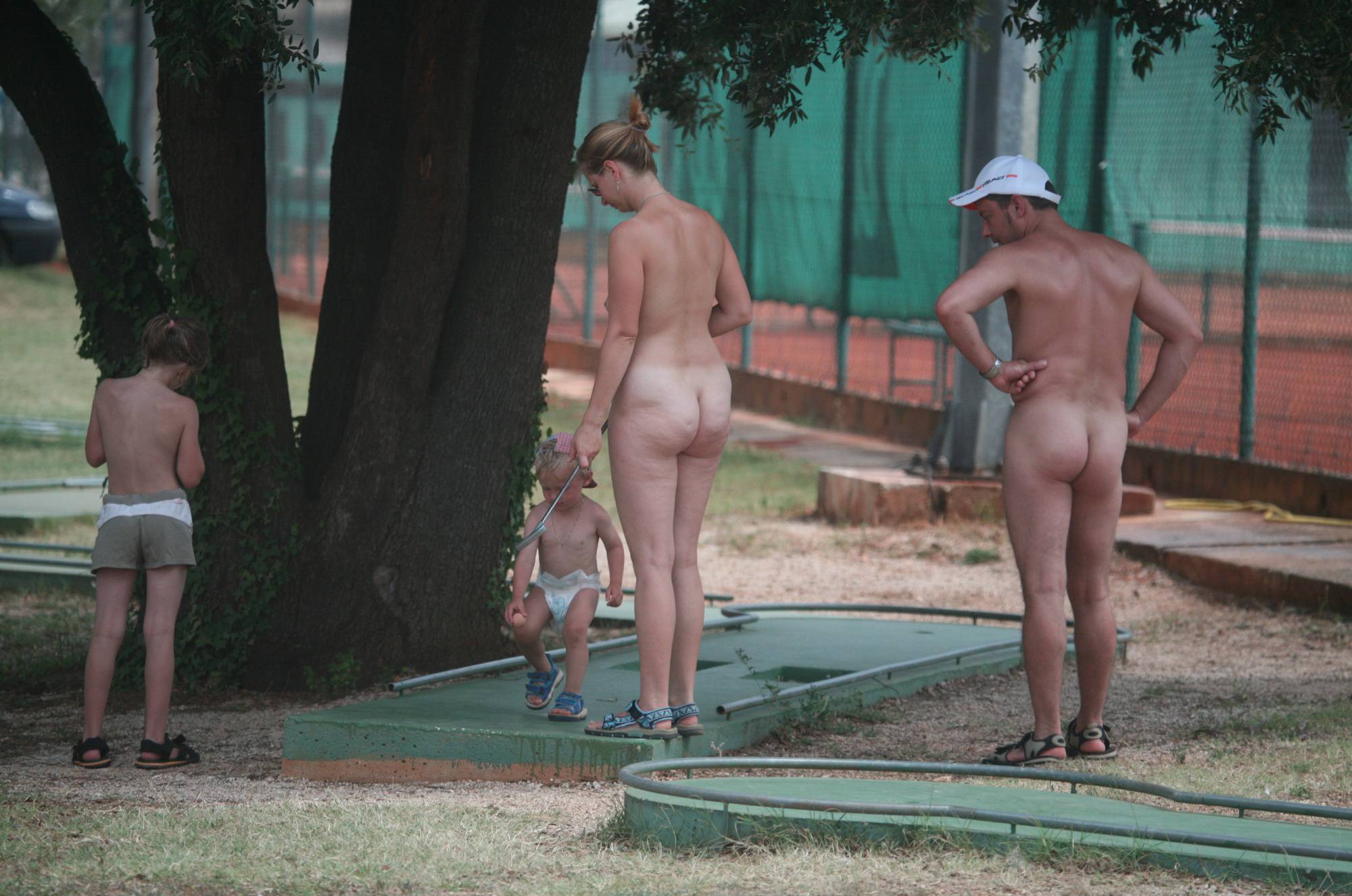 Nudist Family Mini-Golfing - 1