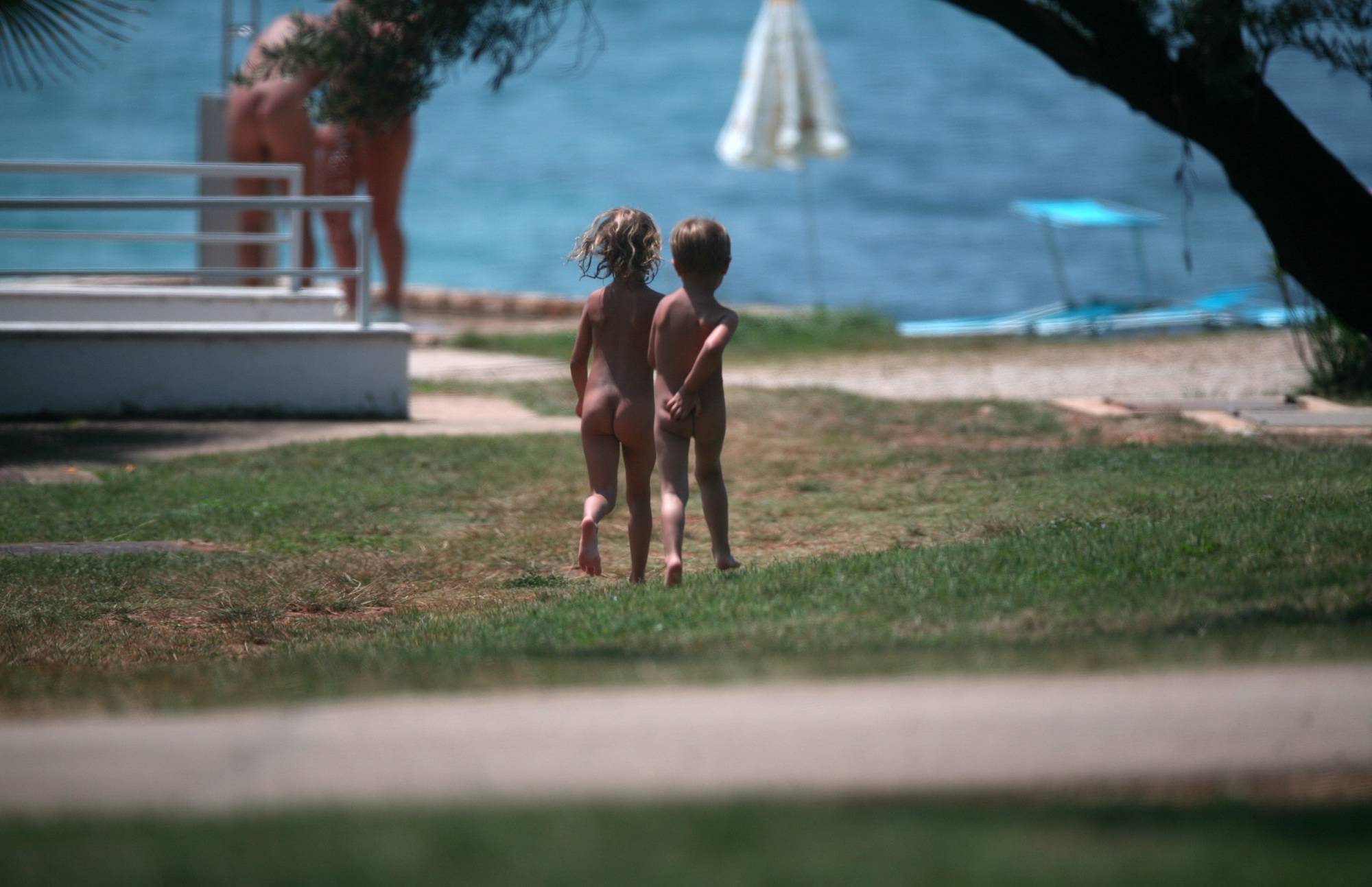 Two Nudist Friends Walk - 3