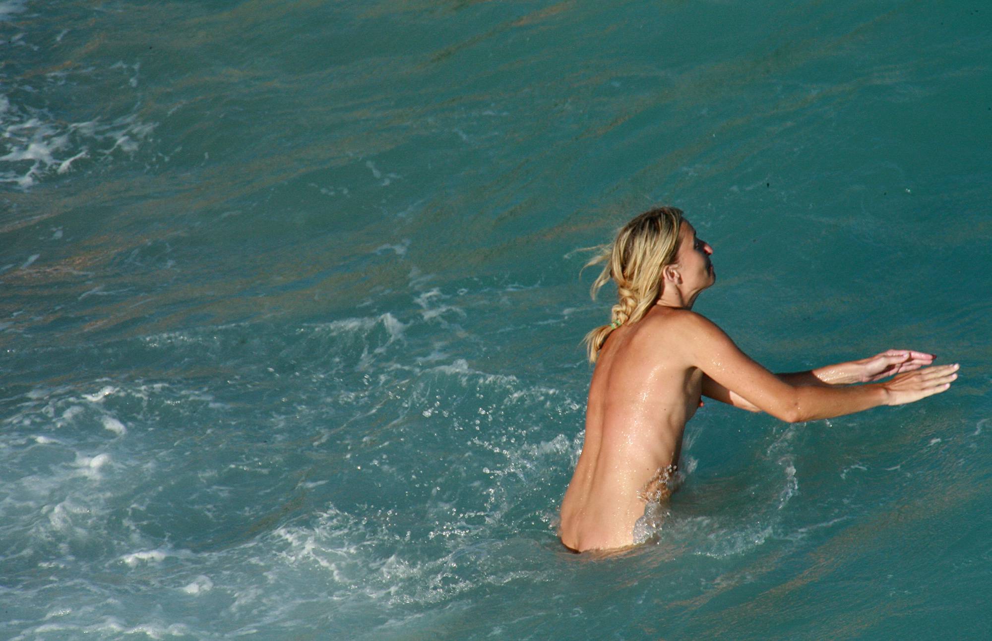 Pure Nudism Pics-Sunny Ocean Raft Riding - 3
