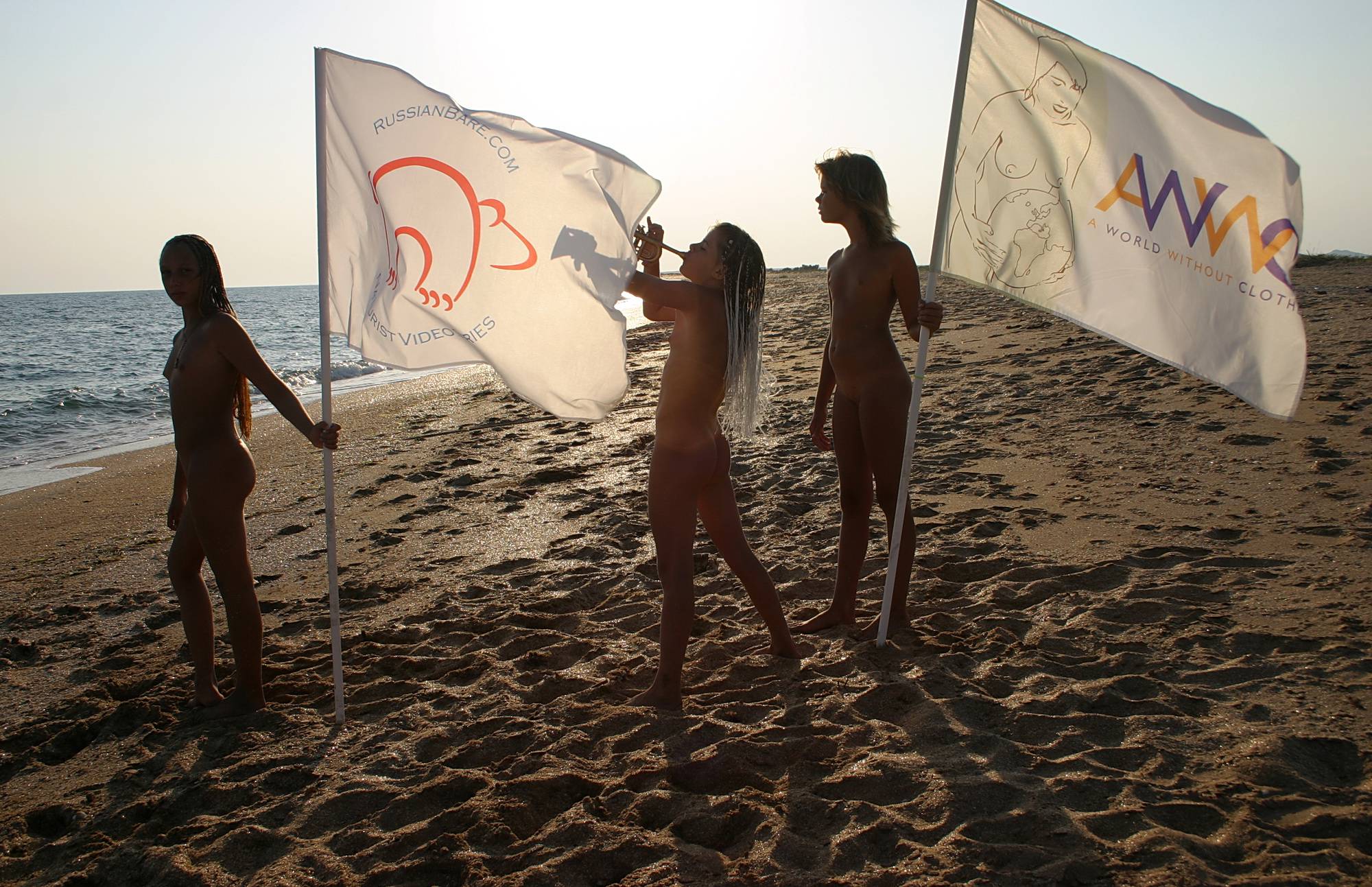 Pure Nudism-United We Are With Flags - 3